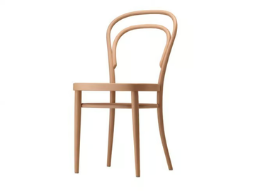 214 M - Wooden chair with moulded plywood seat by Thonet - view 2