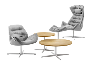 808 - Swivel armchair with armrests with 4-spoke base by Thonet - view 3