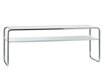B 10/1 - Rectangular low coffee table with integrated magazine rack by Thonet - view 2