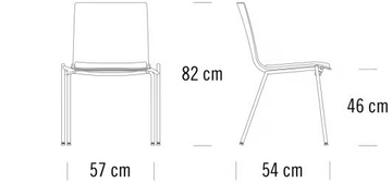 S 160 SP - Stackable plastic chair with integrated cushion by Thonet - view 3