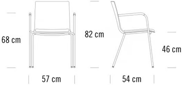 S 160 SPF - Stackable plastic chair with armrests by Thonet - view 3