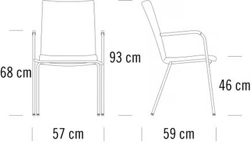 S 164 PVF - Stackable upholstered chair with armrests by Thonet - view 3