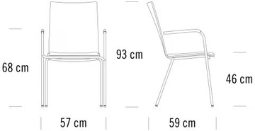 S 164 SPF - Stackable plywood chair with armrests by Thonet - view 3