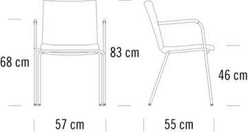 S 166 PVF - Stackable upholstered chair with armrests by Thonet - view 3
