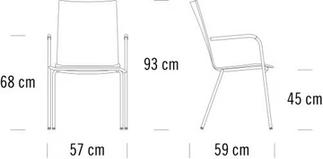 S 168 F - Stackable plywood chair with armrests by Thonet - view 3