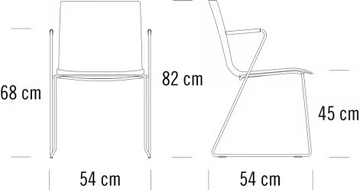 S 180 FST - Sled base chair with armrests by Thonet - view 3
