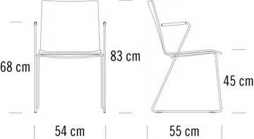S 182 FST - Sled base plywood chair with armrests by Thonet - view 3