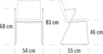 S 182 PVFST - Sled base upholstered chair with armrests by Thonet - view 3