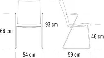 S 184 PVFST - Sled base upholstered chair with armrests by Thonet - view 3