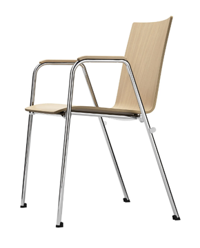 S 262/A F - Stackable wooden chair with linking device by Thonet - view 3