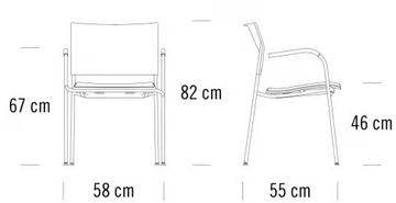 S 360 SPFST - Stackable chair with armrests by Thonet - view 3