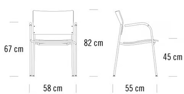 S 361 F - Stackable chair with armrests by Thonet - view 3