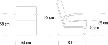S 412 - Cantilever armchair high-back by Thonet - view 3