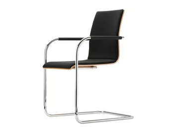 S 53 PF - Cantilever upholstered chair with armrests by Thonet - view 2