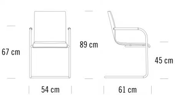 S 53 SPF - Cantilever chair with armrests by Thonet - view 3