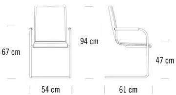 S 54 PF - Cantilever upholstered chair with armrests by Thonet - view 3