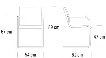 S 55 PF - Cantilever upholstered chair with armrests by Thonet - view 3