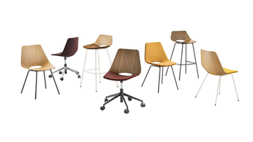 S 661 DR - Multi-layer wood office chair with castors with 5-Spoke base by Thonet - view 3