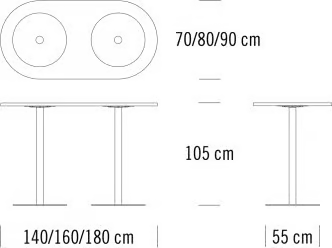 S1126 - Oval high table by Thonet - view 3