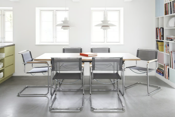 S 34 - Cantilever tanned leather chair with armrests by Thonet - view 3