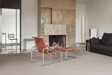 S 35 L - Sled base leather armchair with armrests by Thonet - view 3
