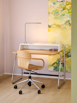 S 220 FDRW - Wooden chair with castors with armrests by Thonet - view 3