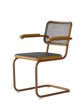 S 64 V DARK MELANGE - Cantilever chair with supporting synthetic mesh by Thonet - view 3
