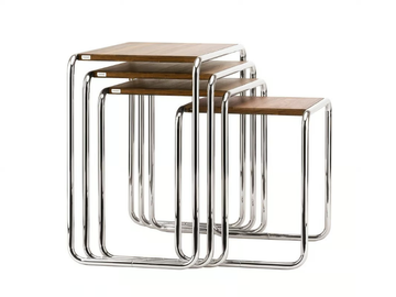 B 9 Thonet Pure Materials - Steel and wood side table by Thonet - view 2