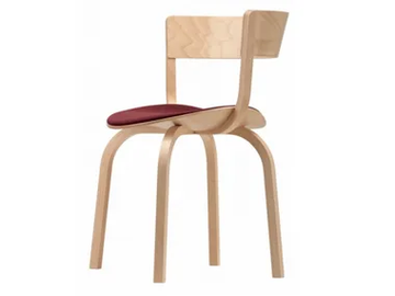 404 SPF - Wooden chair with armrests with integrated cushion by Thonet - view 2