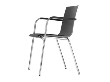 S 160 SPF - Stackable plastic chair with armrests by Thonet - view 2