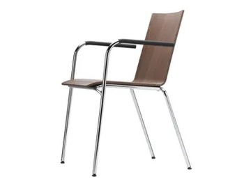 S 162 F - Stackable plywood chair with armrests by Thonet - view 2