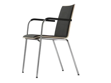 S 162 PF - Stackable upholstered chair with armrests by Thonet - view 2