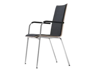 S 164 PF - Stackable upholstered chair with armrests by Thonet - view 2