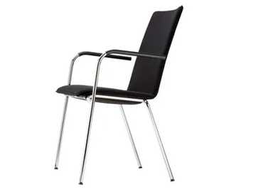 S 164 PVF - Stackable upholstered chair with armrests by Thonet - view 2
