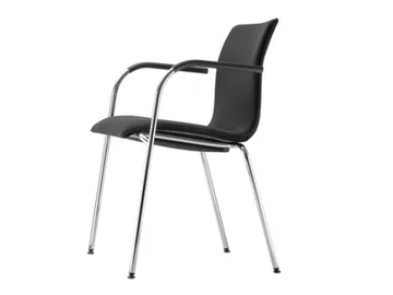 S 166 PVF - Stackable upholstered chair with armrests by Thonet - view 2