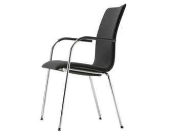 S 168 PVF - Stackable upholstered chair with armrests by Thonet - view 2