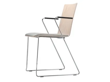 S 182 SPFST - Sled base plywood chair with armrests by Thonet - view 2