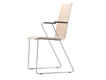 S 184 FST - Sled base chair with armrests by Thonet - view 2