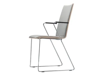 S 184 PFST - Sled base upholstered chair with armrests by Thonet - view 2