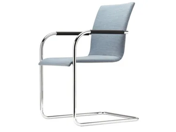 S 55 PF - Cantilever upholstered chair with armrests by Thonet - view 2