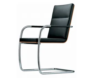 S 61 - Cantilever upholstered chair with armrests by Thonet - view 2