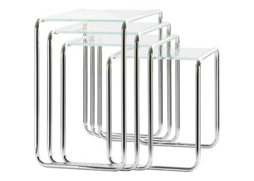 B 9 - Glass and steel coffee table by Thonet - view 2