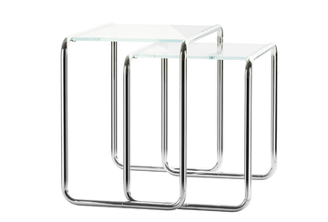 B 9 - Glass and steel coffee table by Thonet - view 3