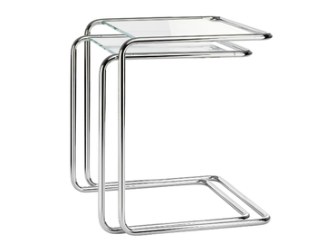 B 97 - Stackable glass and steel side table by Thonet - view 2
