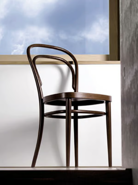 214 - Wood chair with cane work seat by Thonet - view 3