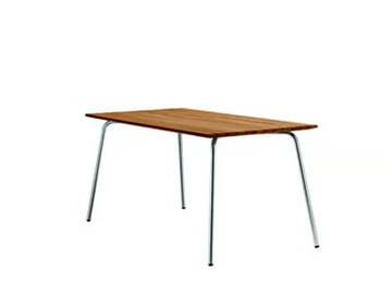 S 1040 - Rectangular steel and wood garden table by Thonet - view 3