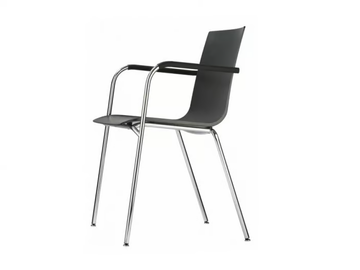 S 160 F - Stackable plastic chair with armrests by Thonet - view 2