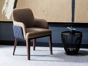 GILL - Upholstered fabric chair with armrests by Tirolo - view 3