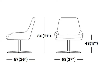 JO - With 4-spoke base fabric easy chair by Tirolo - view 3