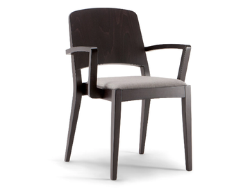 KYOTO - Solid wood chair with armrests with integrated cushion by Tirolo - view 2